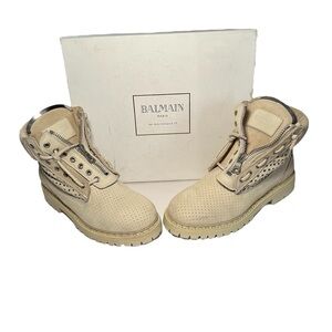 Balmain Women’s Cream Leather Boots size EU 39.5